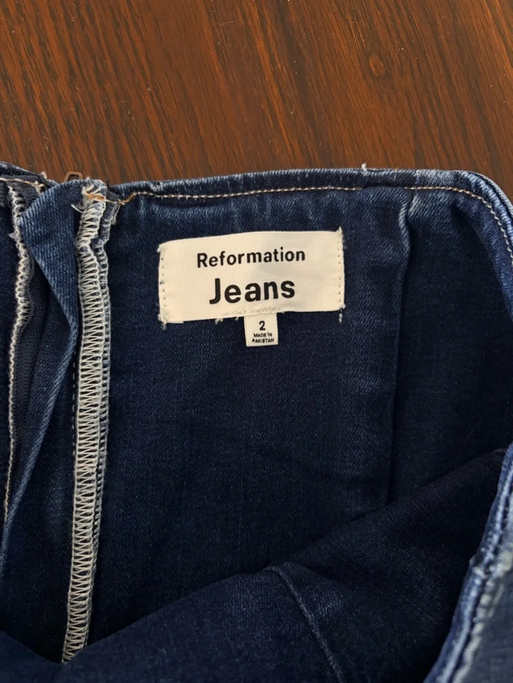 Reformation Strapless Denim Maxi Dress in Dark Blue - Picture 6 of 6